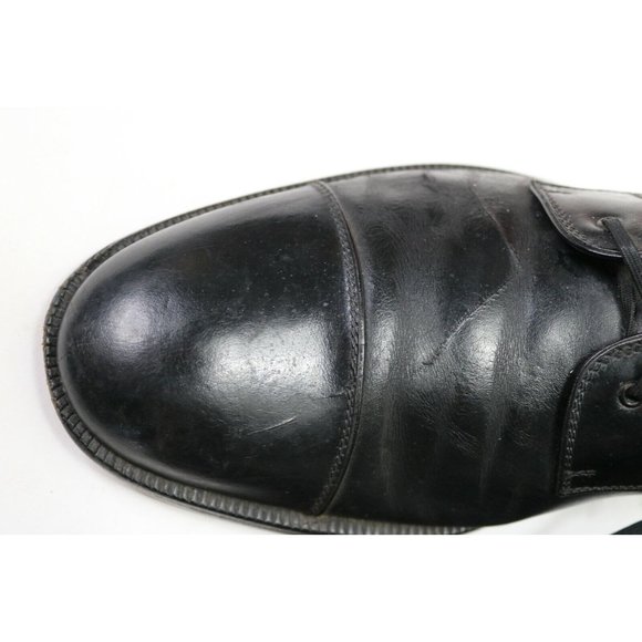 Salvatore Ferragamo Men\'s Size 9.5 B Studio Oxford Black Dress Shoes Cap Toe main image 3